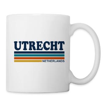 Utrecht Niederlande Retro-Streifen - Tasse - Weiß - Rechts