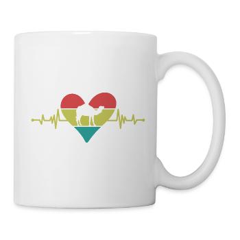 Kamel Herzschlag Herz Retro - Tasse - Weiß - Rechts