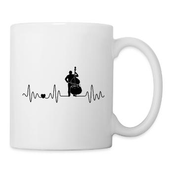 Kontrabass Herzschlag Kontrabassist Jazz Klassik - Tasse - Weiß - Rechts