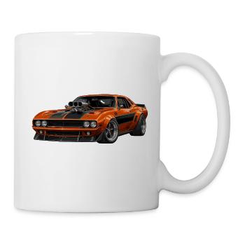 Orange Muscle Car mit Blower - Tasse - Weiß - Rechts