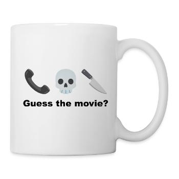 Totenkopf mit Handy und Messer Rate mal, der Film? - Tasse - Weiß - Rechts