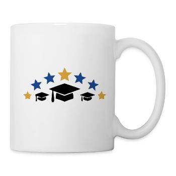Doktorhuete Sterne Abschluss Logo - Tasse - Weiß - Rechts