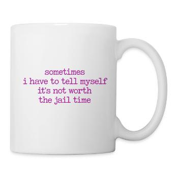 Lustiger Sarkasmus Spruch Schreibmaschine Retro - Tasse - Weiß - Rechts