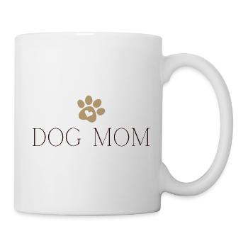 Dog Mom - Hundemama mit Herz, Geschenk Hundebesitz - Tasse - Weiß - Rechts