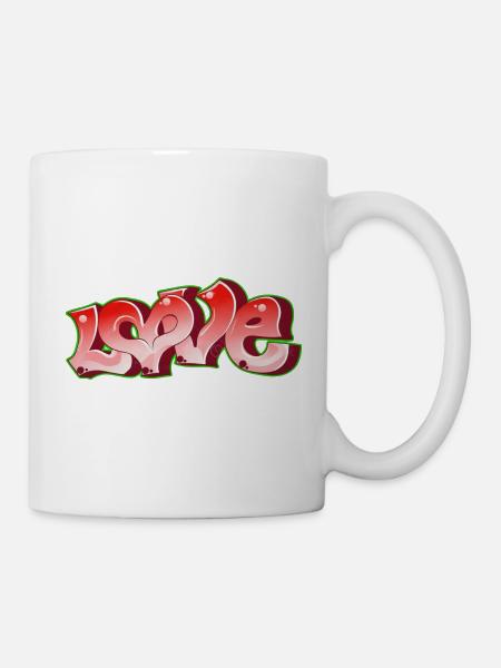 Love Graffiti Pink Neon - Tasse - Weiß