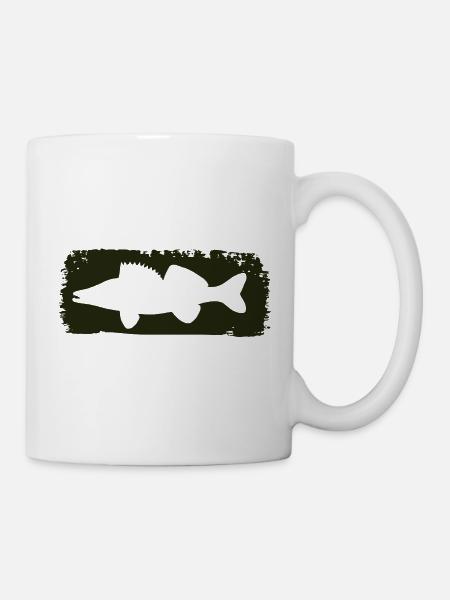 Zander im Farbstrich - grün - Tasse - Weiß