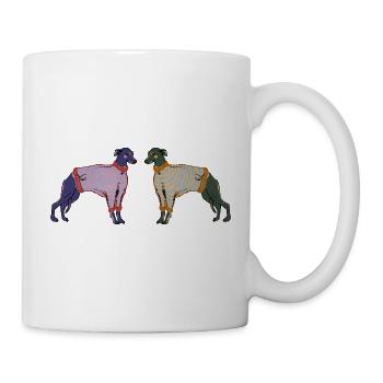WHIPPETS IN STREIFEN - Tasse - Weiß - Rechts