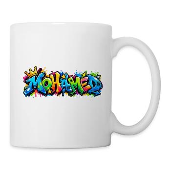 Mohamed Graffiti Arc-en-ciel: der König des Stils! - Tasse - Weiß - Rechts