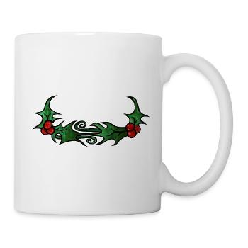 Stechpalmenwirbel-Rand - Tasse - Weiß - Rechts