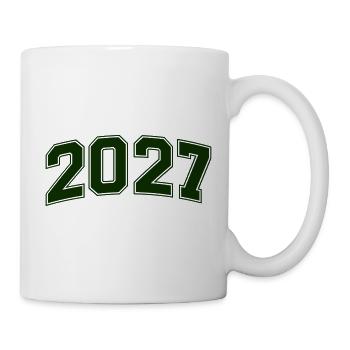 2027 Grüne Outline-Zahlen - Tasse - Weiß - Rechts