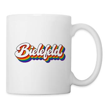 Bielefeld - Regenbogen Schrift - Deutschalnd - Tasse - Weiß - Rechts