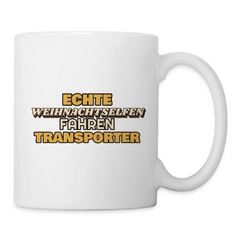 Echte Weihnachtselfen fahren Transporter - Tasse - Weiß - Rechts