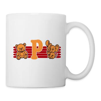 Baby Name Buchstabe P Vorname Teddybär Elefant - Tasse - Weiß - Rechts