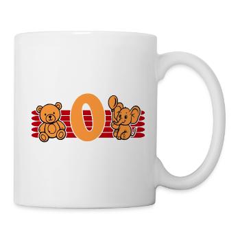 Baby Name Buchstabe O Vorname Teddybär Elefant - Tasse - Weiß - Rechts