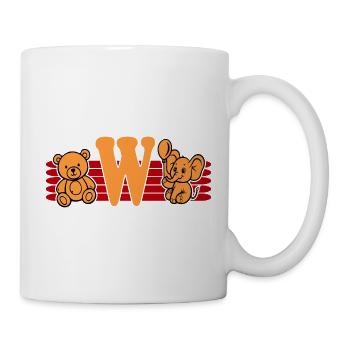 Baby Name Buchstabe W Vorname Teddybär Elefant - Tasse - Weiß - Rechts