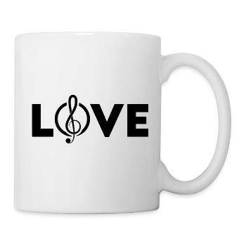Love in Music Musik Sprüche Musiknoten Liebe Dance - Tasse - Weiß - Rechts