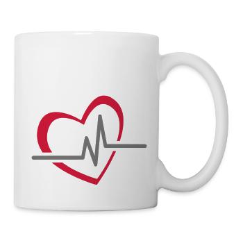Herz Schlag Liebe - Tasse - Weiß - Rechts