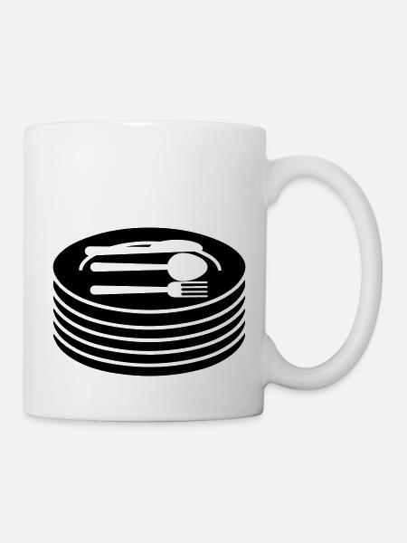 Geschirr Teller Besteck - Tasse - Weiß