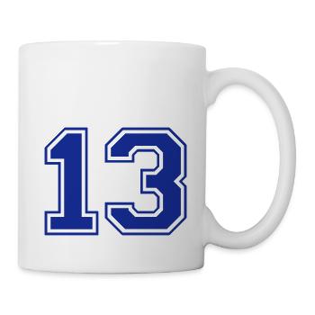 13 - Nummer - Zahl - Tasse - Weiß - Rechts
