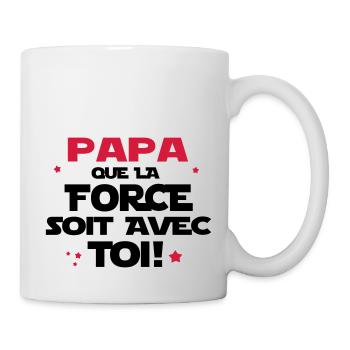 LA FORCE EST AVEC PAPA - Mug blanc - blanc - Droite