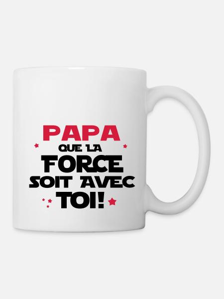 LA FORCE EST AVEC PAPA - Mug blanc - blanc