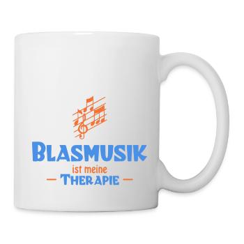 Blasmusik ist meine Therapie - Tasse - Weiß - Rechts