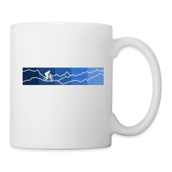 mountainbike rechtecke blue - Tasse - Weiß - Rechts