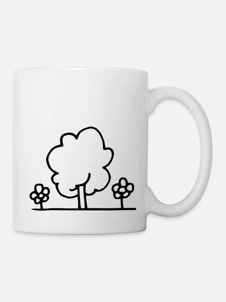 Arbre à fleurs - Mug blanc - blanc