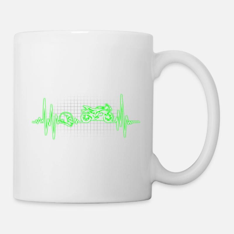 Heartbeat Motorcycle - Mug - white