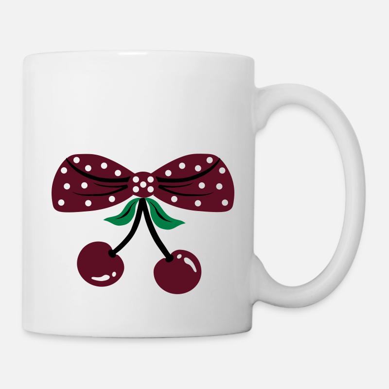 rockabilly kirschen - Tasse - Weiß