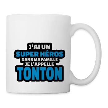 j'ai un super héros dans ma famille tonton - Mug blanc - blanc - Droite