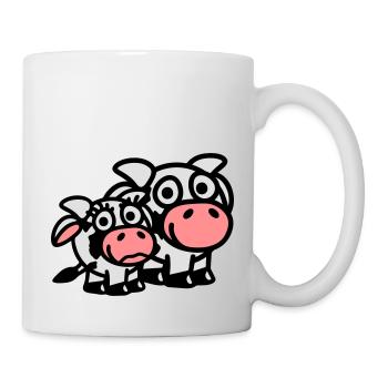 cow_family_dad_and_girl_3c - Mug blanc - blanc - Droite