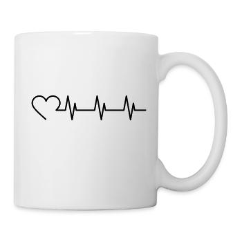Herzschlag - Tasse - Weiß - Rechts
