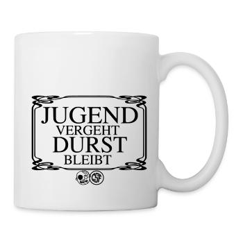 Jugend vergeht Durst bleibt - Tasse - Weiß - Rechts
