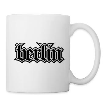 Berlin Schriftzug Oldschool für Berliner Geschenk - Tasse - Weiß - Rechts