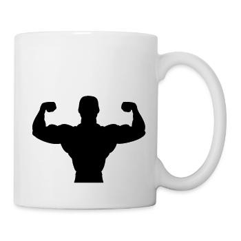 bodybuilder sport fitness muscle - Mug - white - Right