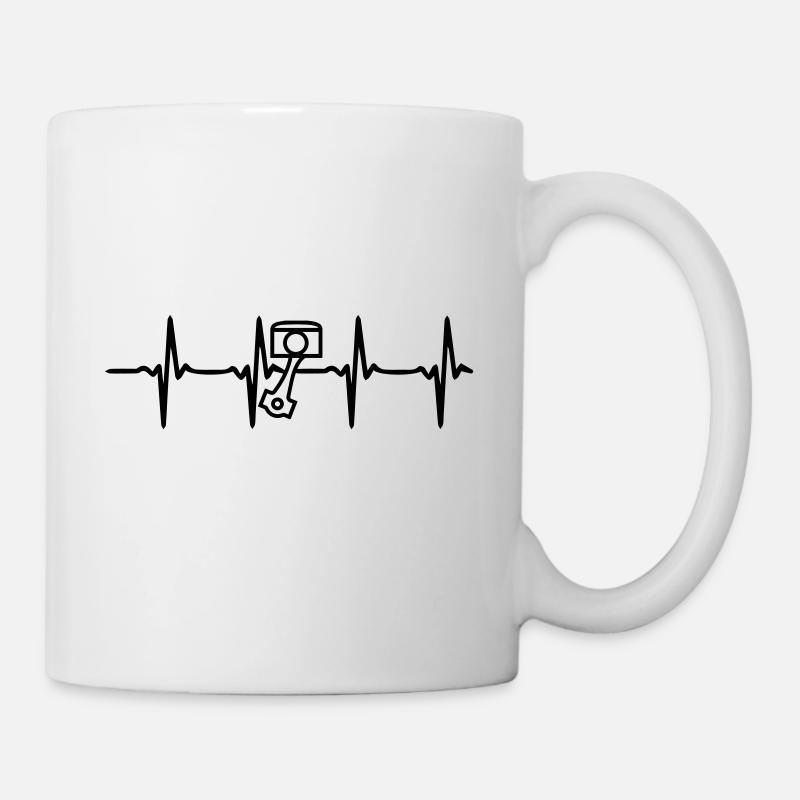 Battement de coeur mécanique à piston - Mug blanc - blanc