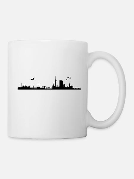 Hamburger Skyline - Tasse - Weiß