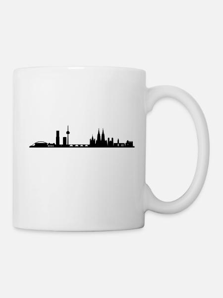 Skyline Köln - Tasse - Weiß