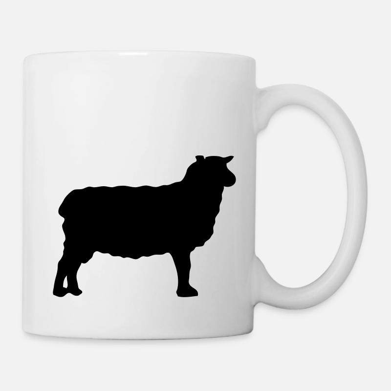 Schafe Schafe Silhouette Schatten Shadow2 - Tasse - Weiß