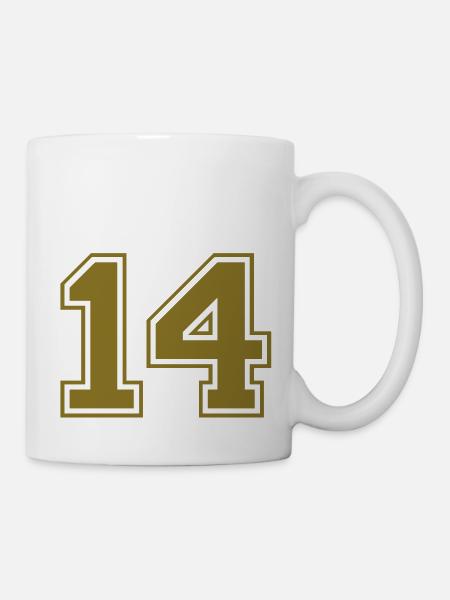 nummer - 14 - Tasse - Weiß