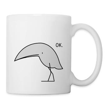 Lustiger OK Vogel - Tasse - Weiß - Rechts