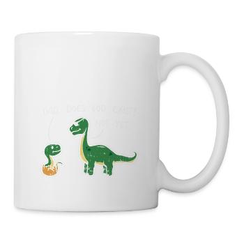 Atheist Dad Does God Exist? Not Yet Dinosaurs - Mug - white - Right