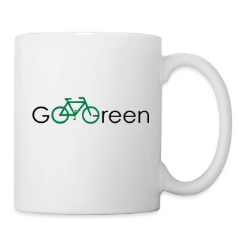 Fahrrad Grün Umwelt Bike Geschenk Idee - Tasse - Weiß - Rechts