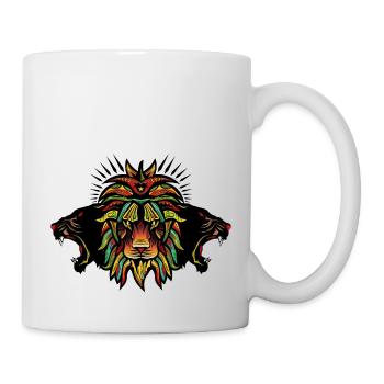 lion panthere fancy könig tier design kunst 606 - Tasse - Weiß - Rechts