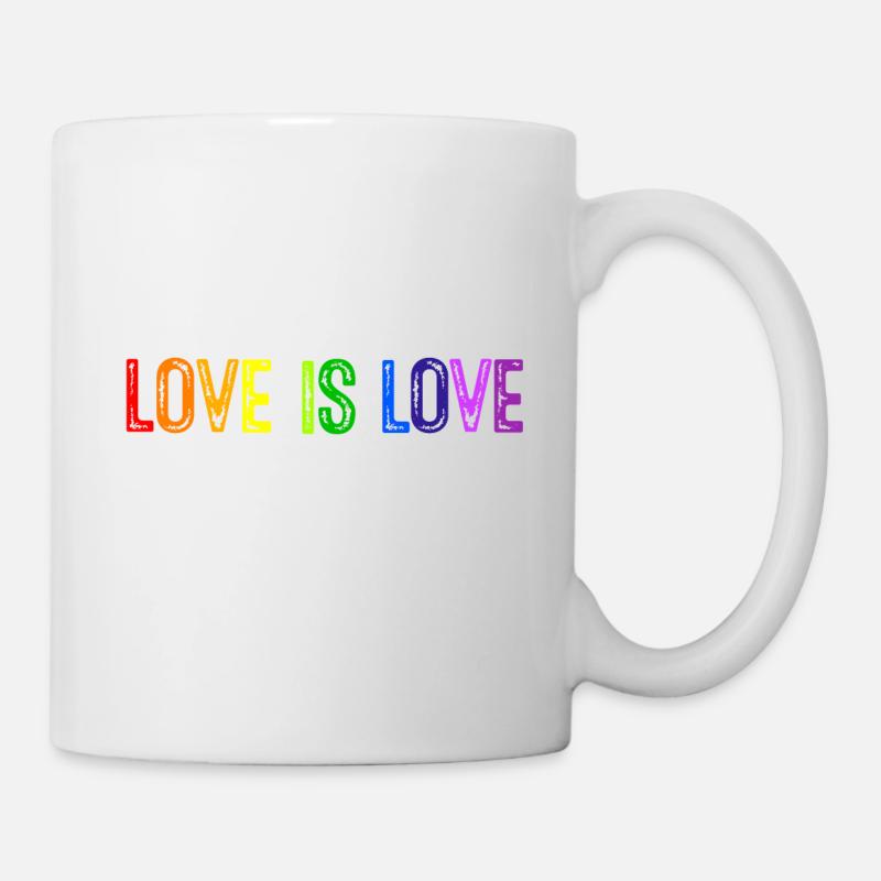 Love is Love Regenbogenfarben - Tasse - Weiß