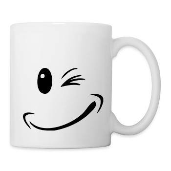 face funny smile smiley - Mug - white - Right