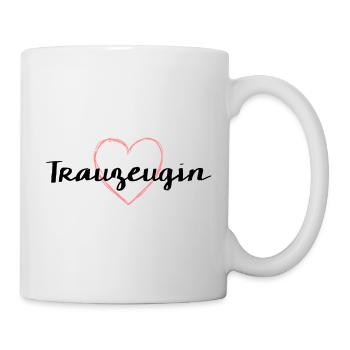 Trauzeugin Freundin Junggesellinnenabschied Herz - Tasse - Weiß - Rechts