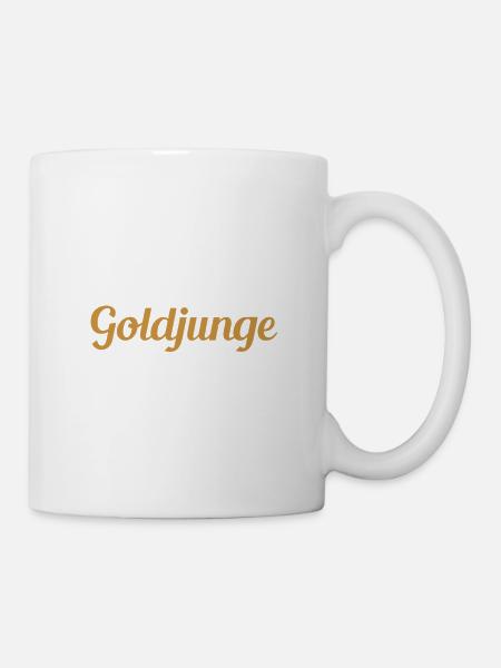 Goldjunge Schriftzug - Tasse - Weiß