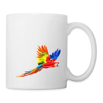 Papagei geometrischen Stil Bunte Farben - Tasse - Weiß - Rechts